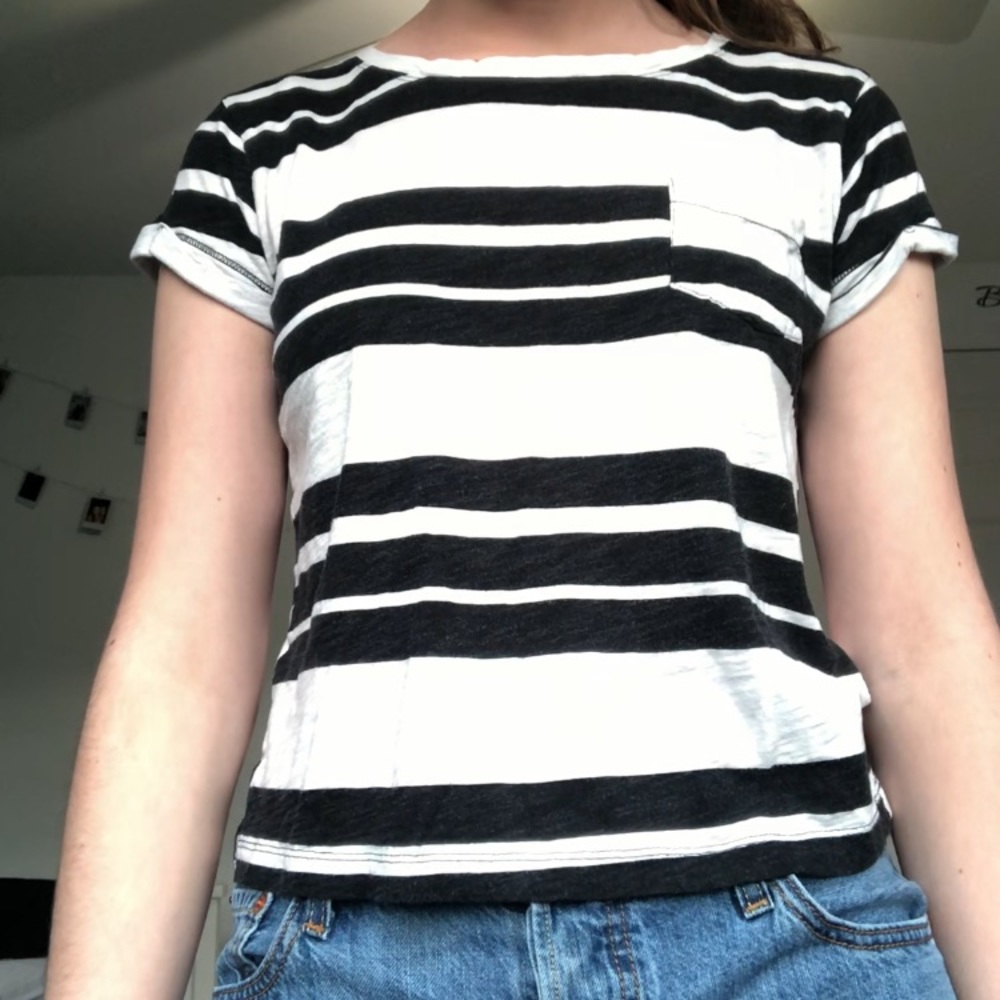 A black and white stripped Shirt by American Rag